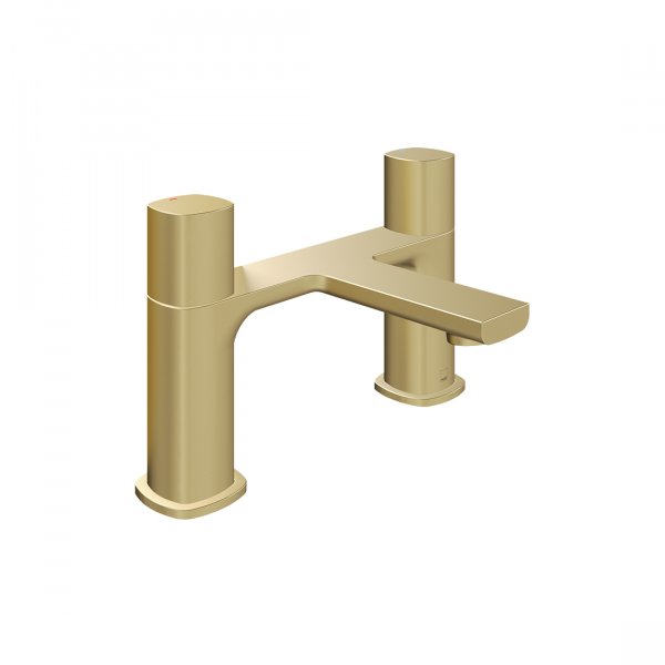 Vado Cameo Deck Mounted Bath Mixer - Satin Brass