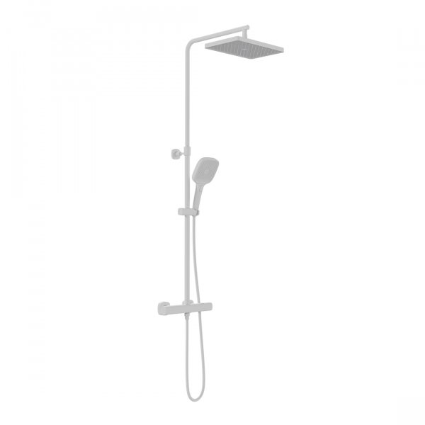 Vado Cameo Wall Mounted Thermostatic Exposed Shower Column - Matt White