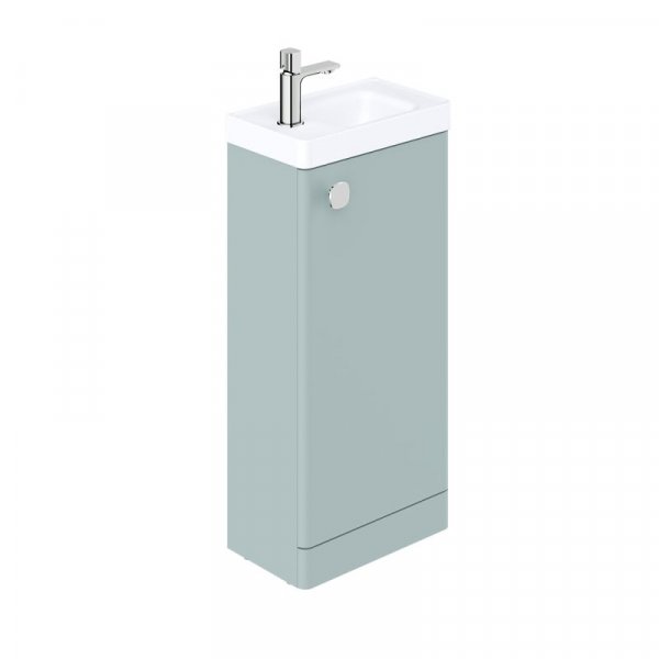 Vado Cameo 400mm Floor Mounted Cloakroom Unit with Reversable Door - Cove Blue