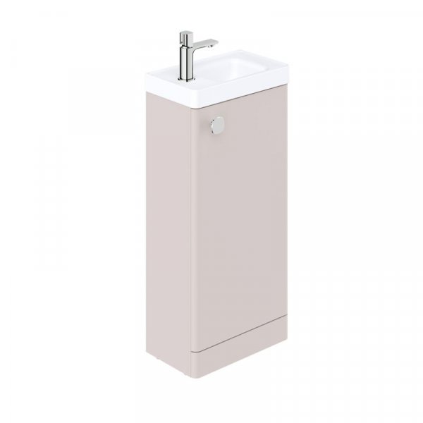 Vado Cameo 400mm Floor Mounted Cloakroom Unit with Reversable Door - Pink Clay