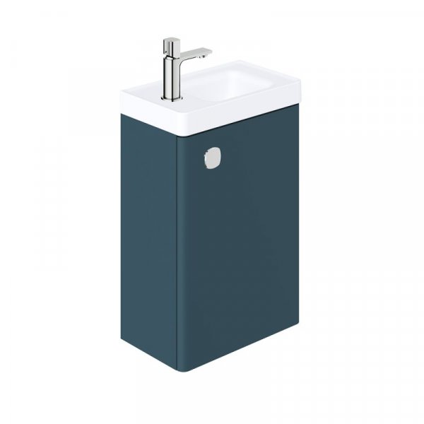 Vado Cameo 400mm Wall Hung Cloakroom Unit with Reversable Door - Atlantic Blue