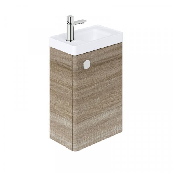 Vado Cameo 400mm Wall Hung Cloakroom Unit with Reversable Door - Natural Oak