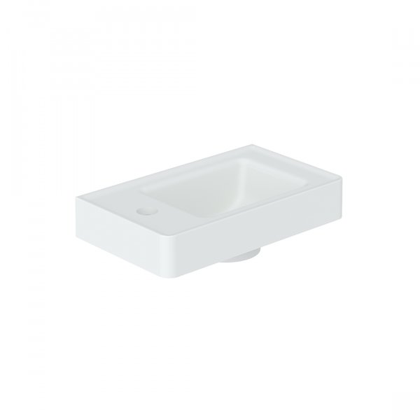 Vado Cameo 400mm Mineral Cast Basin with Left Tap Hole - Arctic White