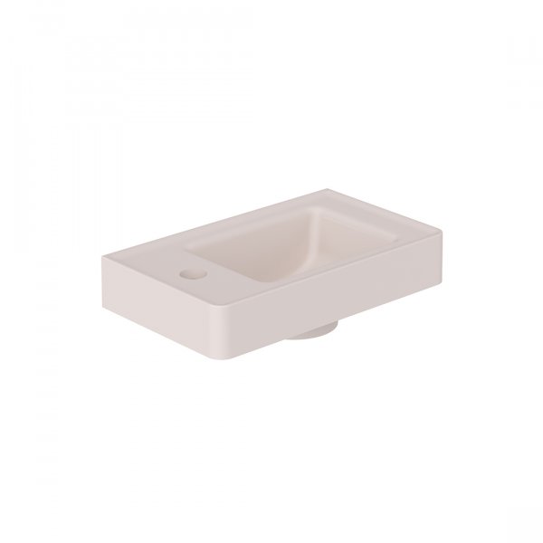 Vado Cameo 400mm Mineral Cast Basin with Left Tap Hole - Pink Clay