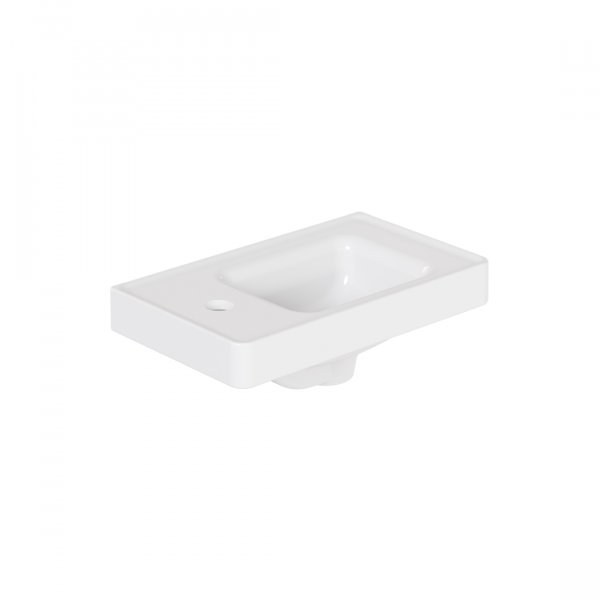 Vado Cameo 400mm Ceramic Basin with Left Tap Hole - Gloss White