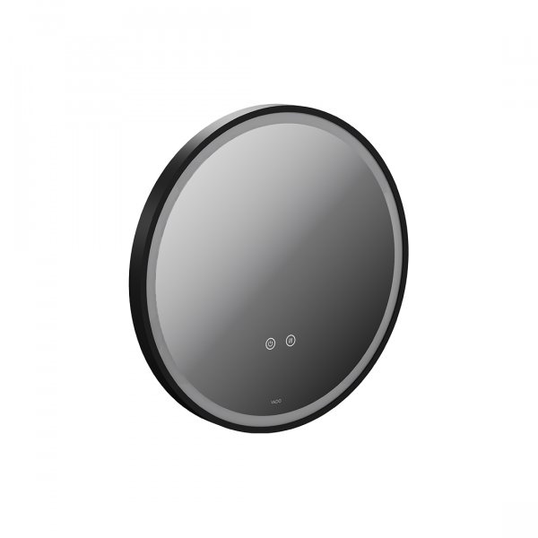 Vado Cameo 500mm Illuminated Round Mirror with Demister - Matt Black