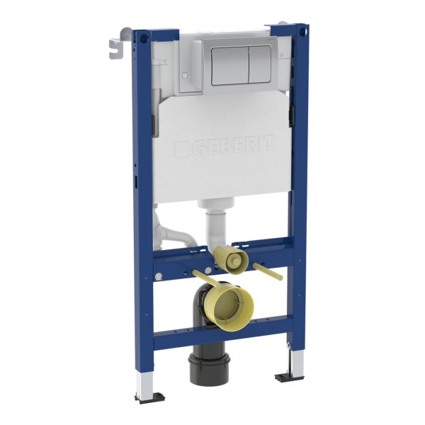 Geberit Alpha 980mm Frame & Cistern for Wall-Hung WC with Alpha01 Square Flush Plate