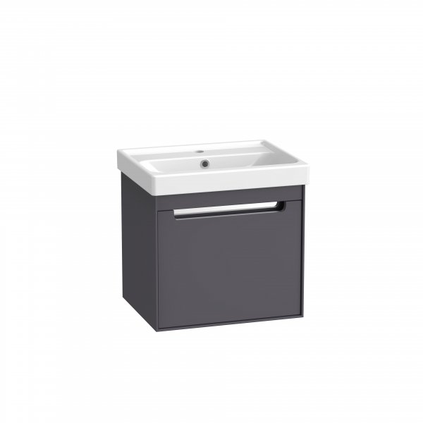 Tavistock Acumen 500mm Wall Mounted Vanity Unit & Basin - Storm Grey