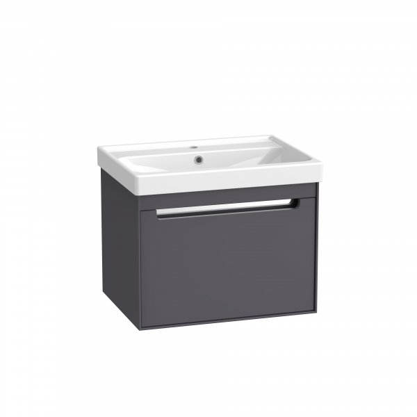 Tavistock Acumen 600mm Wall Mounted Vanity Unit & Basin - Storm Grey