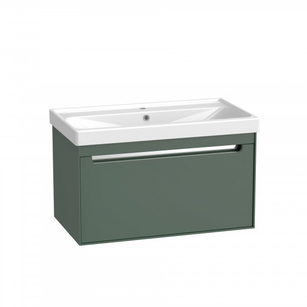 Tavistock Acumen 800mm Wall Mounted Vanity Unit & Basin - Viridian Green