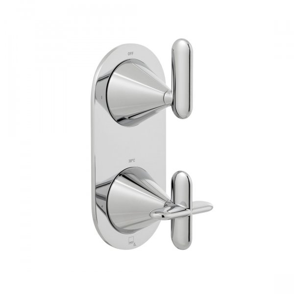 Vado Tablet Arrondi 1 Outlet, 2 Handle Concealed Thermostatic Shower Valve