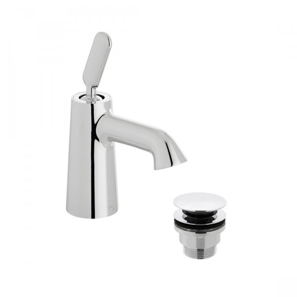 Vado Arrondi Mini Mono Basin Mixer Tap with Universal Basin Waste