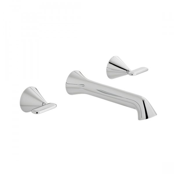 Vado Arrondi Wall Mounted Basin Mixer Tap with Lever Handles