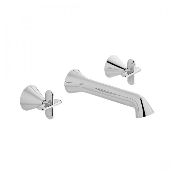 Vado Arrondi Wall Mounted Basin Mixer Tap with Cross Handles