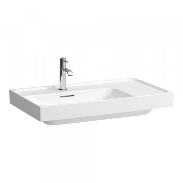 Laufen Meda 800mm Basin with Right Shelf - 0 Tap Hole - White LCC
