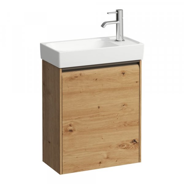 Laufen Meda 460mm Compact 1 Door Right Hand Vanity Unit - Wild Oak