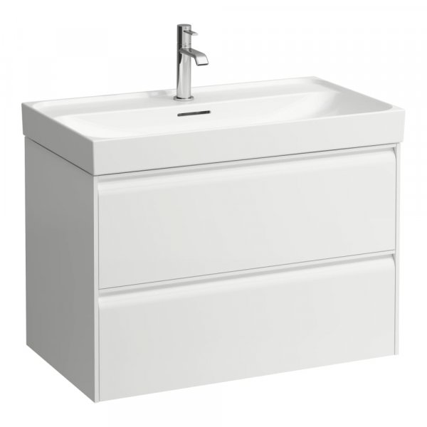 Laufen Meda 800mm 2 Drawer Vanity Unit - Matt White