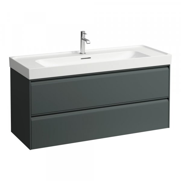 Laufen Meda 1200mm 2 Drawer Vanity Unit - Traffic Grey