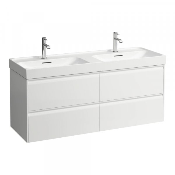 Laufen Meda 1300mm 4 Drawer Double Vanity Unit - Matt White