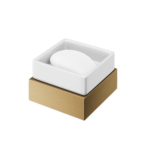 Abacus Pure Soap Dish and Holder - Brushed Brass