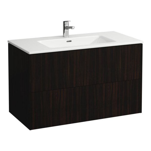 Laufen Pro S 1000mm Vanity Unit with Two Drawers & Basin  - Dark Elm