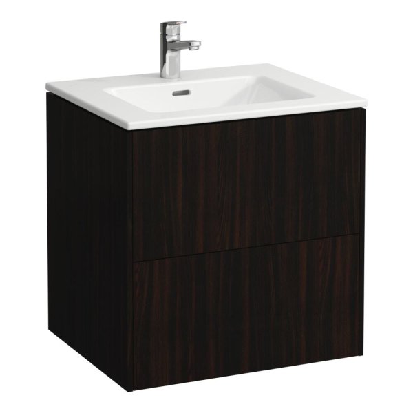 Laufen Pro S 600mm Vanity Unit with Two Drawers & Basin  - Dark Elm