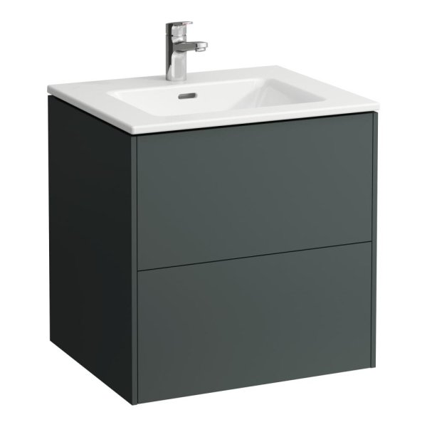 Laufen Pro S 600mm Vanity Unit with Two Drawers & Basin  - Traffic Grey