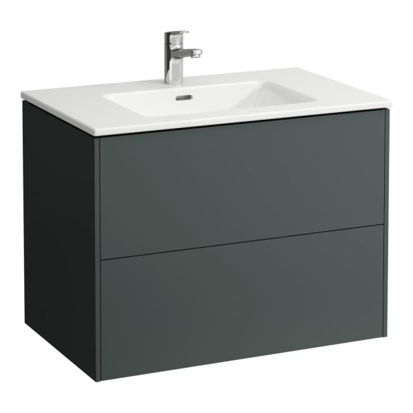 Laufen Pro S 800mm Vanity Unit with Two Drawers & Basin  - Traffic Grey