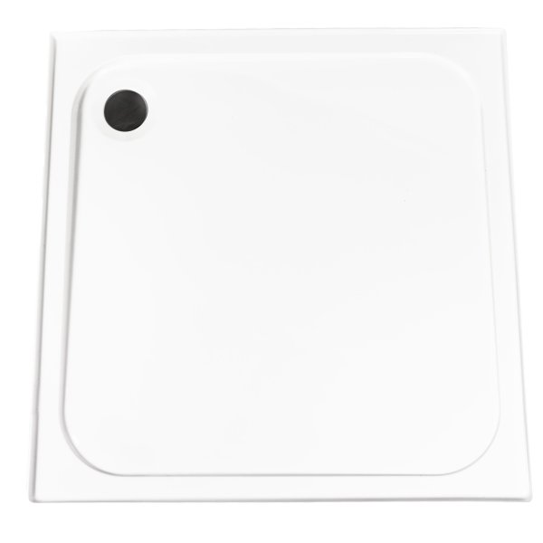 Coram 800 x 800mm Stone Resin Shower Tray with 4 Upstands - White