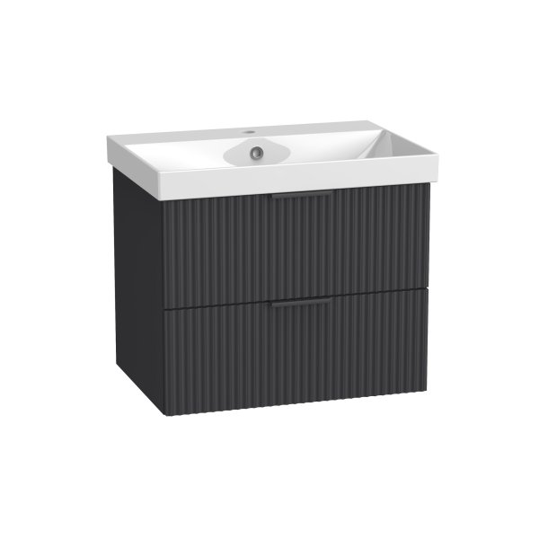 Tavistock Cadence 600mm Wall-Mounted Vanity Unit - Fluted Storm Grey