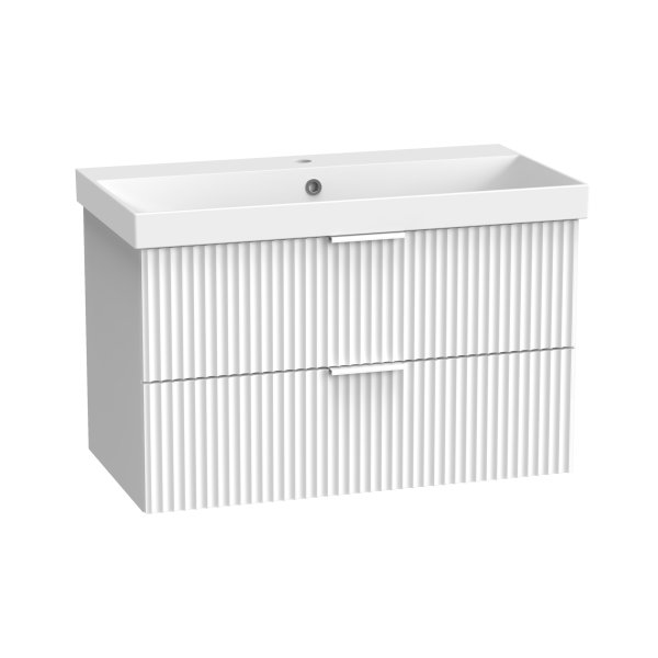 Tavistock Cadence 800mm Wall-Mounted Vanity Unit - Fluted Matt White