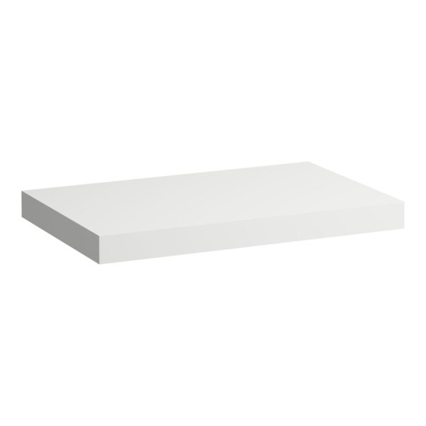 Laufen Lani 800mm Countertop with Installation Brackets (without Cut-Out) - Matt White