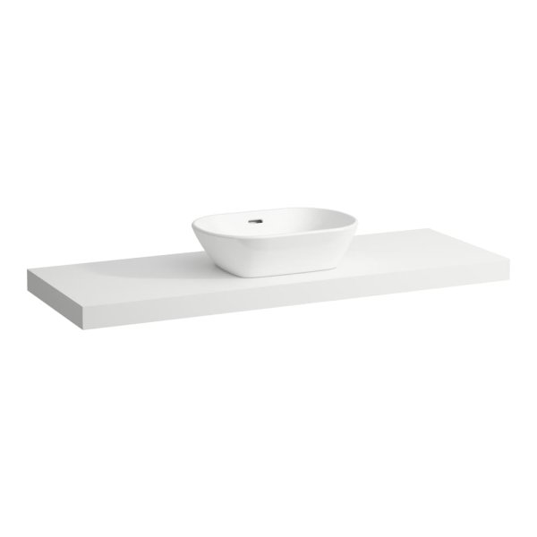 Laufen Lani 1400mm Countertop with Installation Brackets (Centre Cut-Out) - Matt White