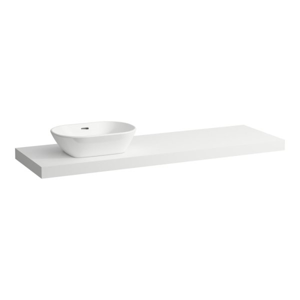 Laufen Lani 1600mm Countertop with Installation Brackets (Left Cut-Out) - Matt White