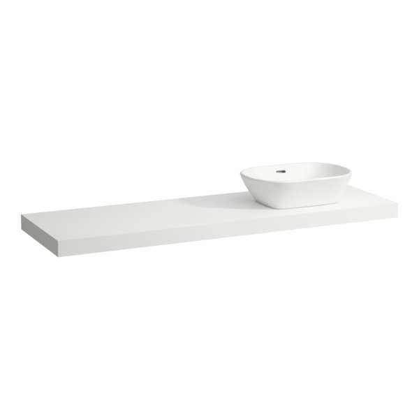 Laufen Lani 1600mm Countertop with Installation Brackets (Right Cut-Out) - Matt White