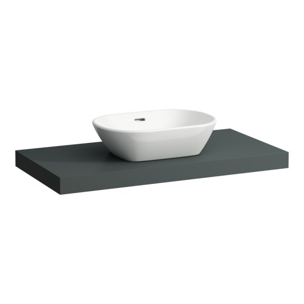 Laufen Lani 1000mm Countertop with Installation Brackets (Centre Cut-Out) - Traffic Grey