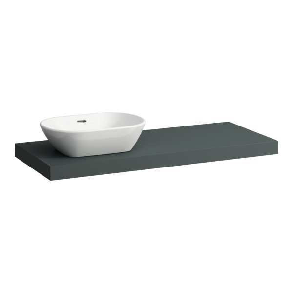 Laufen Lani 1200mm Countertop with Installation Brackets (Left Cut-Out) - Traffic Grey