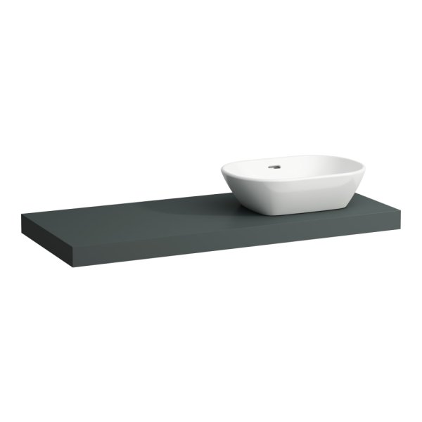 Laufen Lani 1200mm Countertop with Installation Brackets (Right Cut-Out) - Traffic Grey