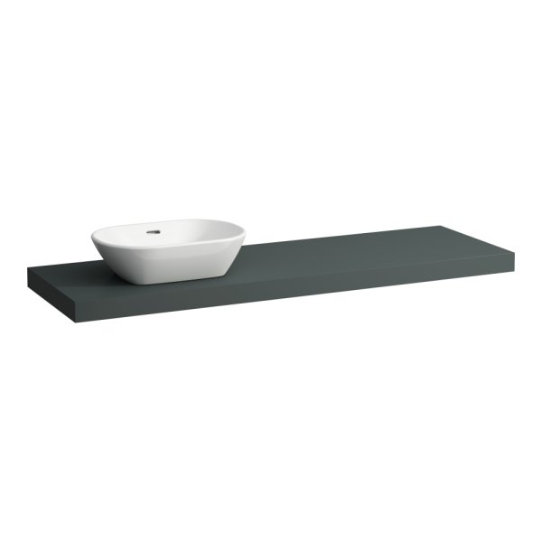 Laufen Lani 1600mm Countertop with Installation Brackets (Left Cut-Out) - Traffic Grey