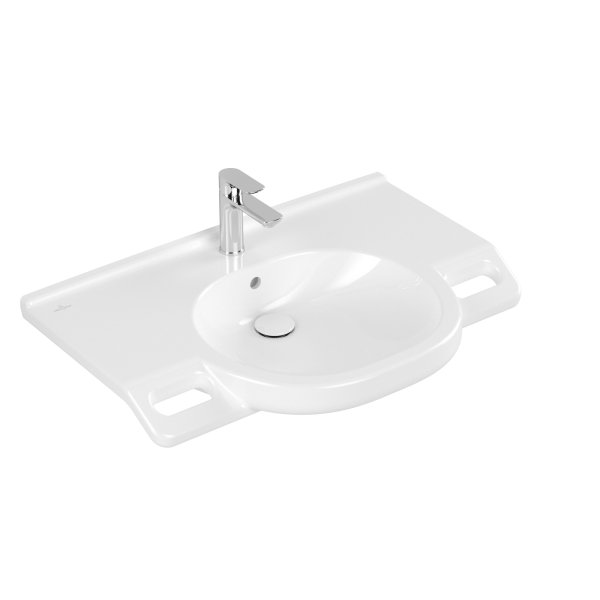 Villeroy & Boch ViCare 800mm 1 Tap Hole Basin - White Alpin