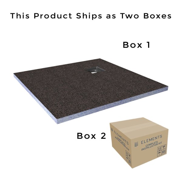 Abacus Elements 900 x 900mm Level Access Wetroom Kit with Square Corner Drain & Installation Kit