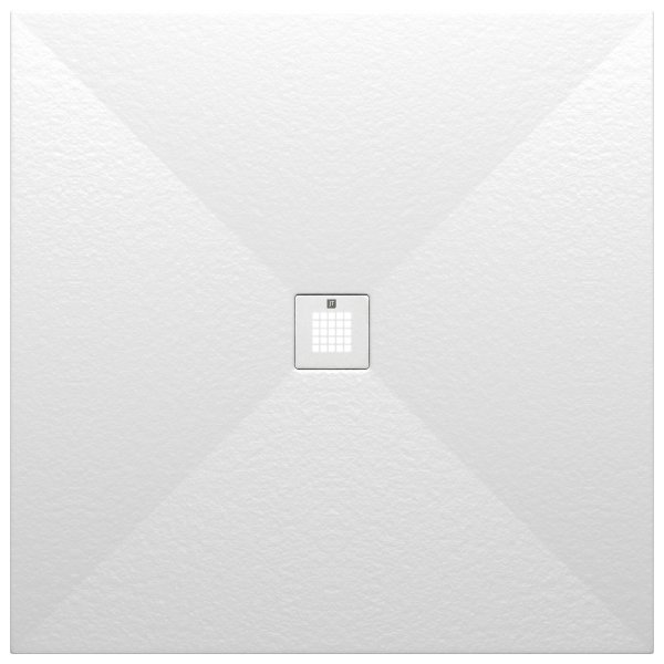 Just Trays Naturals 1000 x 1000mm Stone Square Shower Tray - Flamborough White