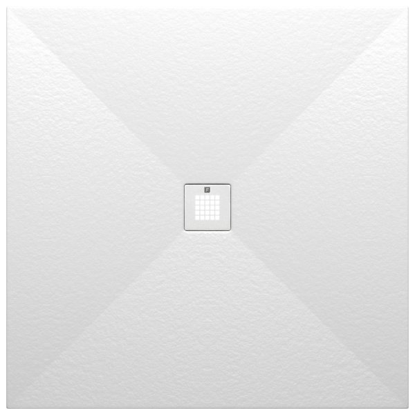 Just Trays Naturals 1000 x 1000mm Stone Square Shower Tray - Malham Grey