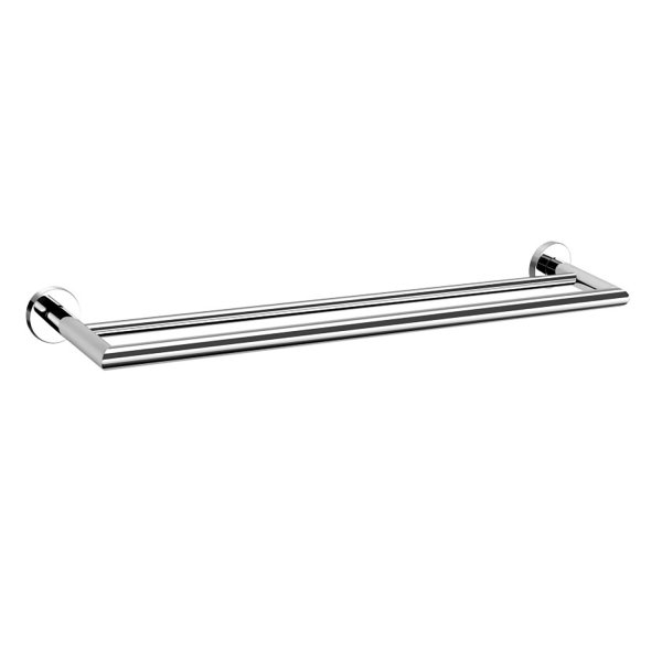Scudo Delta Wall-Mounted Double Towel Rail - Chrome