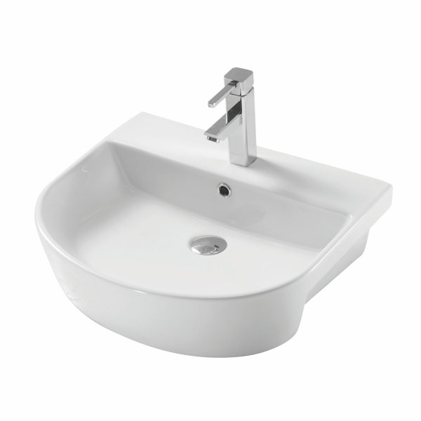 Scudo Middelton 560 x 470mm Semi-Recessed Basin - White