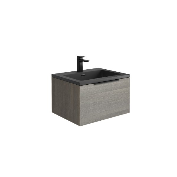 Scudo Ambience 600mm LED Wall-Hung Vanity Unit - Grey Oak