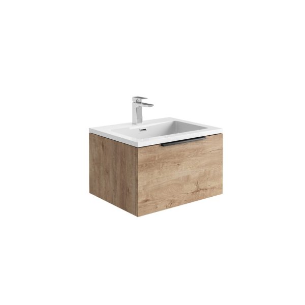 Scudo Ambience 600mm LED Wall-Hung Vanity Unit - Rustic Oak