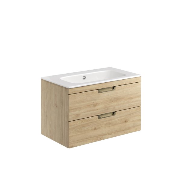Scudo Aubrey 800mm Wall-Hung Vanity Unit - Davos Oak