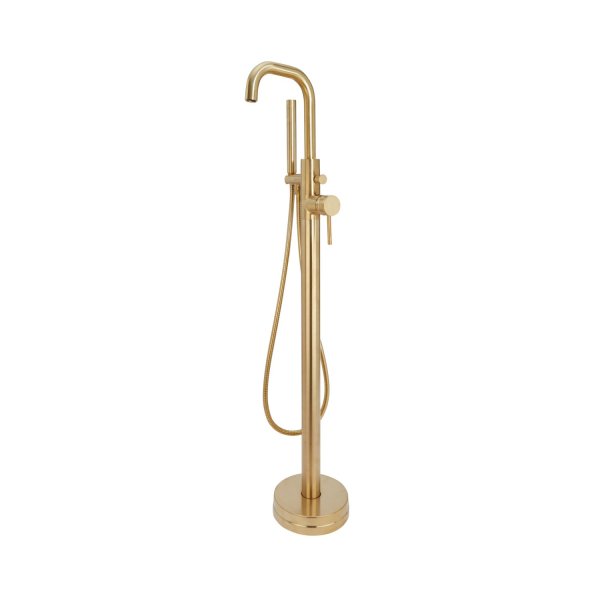 Scudo Core Freestanding Bath/Shower Mixer - Brushed Brass