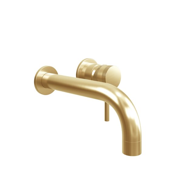 Scudo Core Wall-Mounted Basin Tap - Brushed Brass